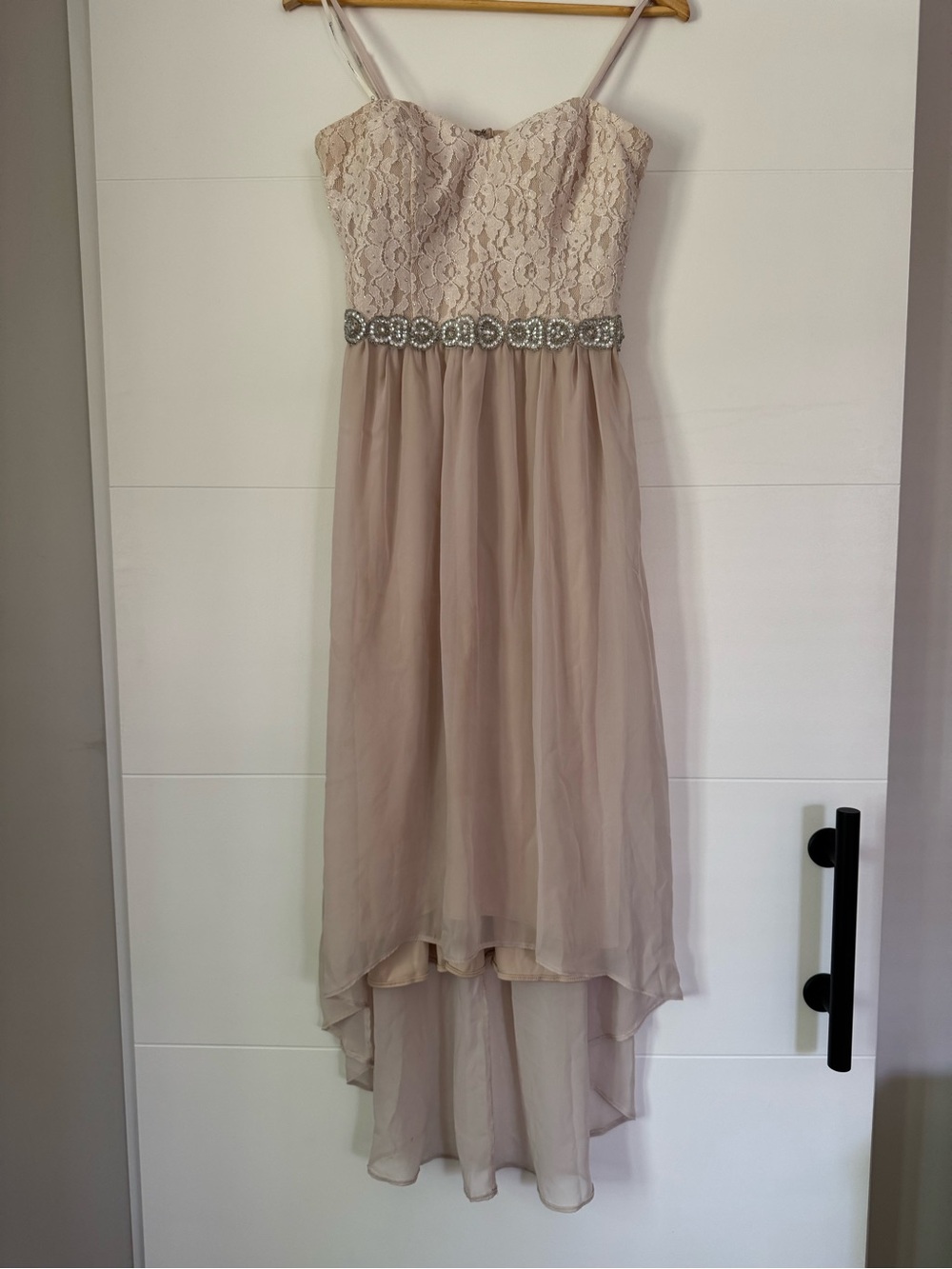 Speechless Blush-Pink Lace & Chiffon Dress